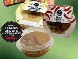 Fiesta Farms Lena's hummus and dips offer