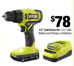 Home Depot 1/2 drill/driver kit (1) 1.5Ah battery and charger offer
