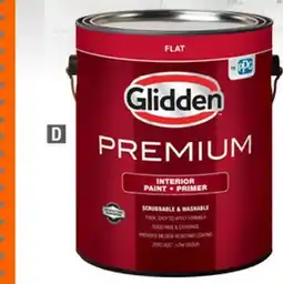 Home Depot Glidden premium interior flat paint and primer in one offer