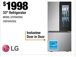 Home Depot 33 Refrigerator offer