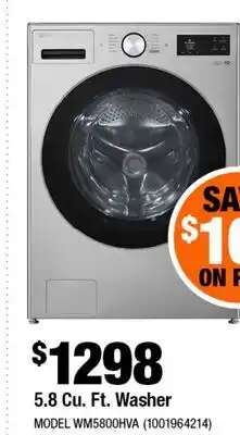 Home Depot 5.8 Cu. Ft. Washer offer
