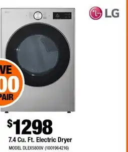 Home Depot 7.4 Cu. Ft. Electric Dryer offer