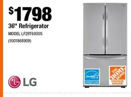 Home Depot 36 Refrigerator offer