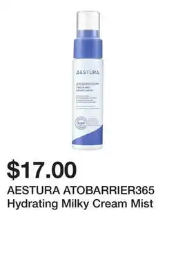 Sephora AESTURA ATOBARRIER365 Hydrating Milky Cream Mist offer