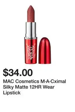 Sephora MAC Cosmetics M·A·Cximal Silky Matte 12HR Wear Lipstick offer