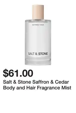 Sephora Salt & Stone Saffron & Cedar Body and Hair Fragrance Mist offer
