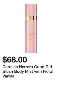 Sephora Carolina Herrera Good Girl Blush Body Mist with Floral Vanilla offer