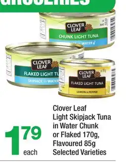 Highland Farms Clover Leaf Light Skipjack Tuna in Water Chunk or Flaked 170g, Flavoured 85g offer