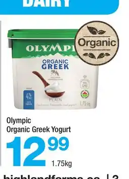 Highland Farms Olympic Organic Greek Yogurt offer