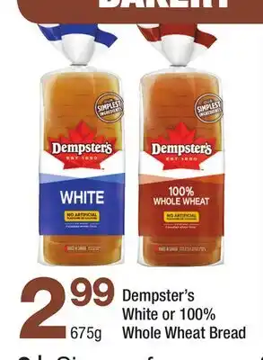 Highland Farms Dempster's White or 100% Whole Wheat Bread offer