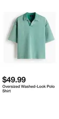 H&M Oversized Washed-Look Polo Shirt offer