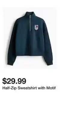 H&M Half-Zip Sweatshirt with Motif offer