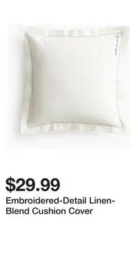 H&M Embroidered-Detail Linen-Blend Cushion Cover offer
