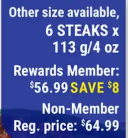 M & M Food Market 6 STEAKS x 113 g/4 oz offer