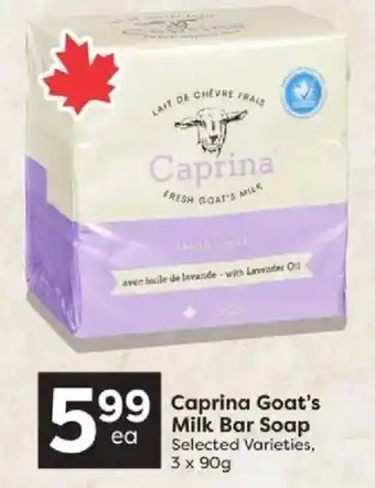 Quality Foods Caprina Goat's Milk Bar Soap offer