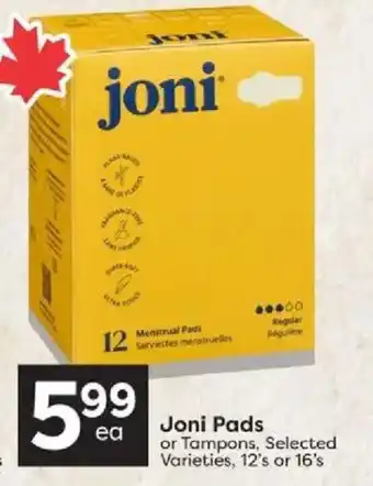 Quality Foods Joni Pads offer