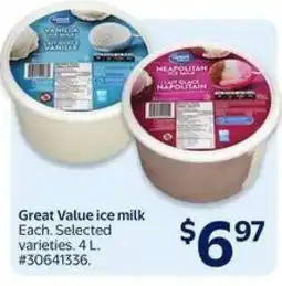 Walmart Great Value Ice Milk offer