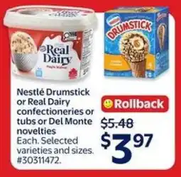 Walmart Nestlé Drumstick or Real Dairy offer