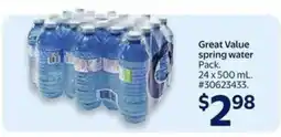 Walmart Great Value spring water Pack offer