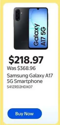 Walmart Samsung Galaxy A17 5G Smartphone offer