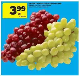 Real Canadian Superstore GREEN or RED SEEDLESS GRAPES offer