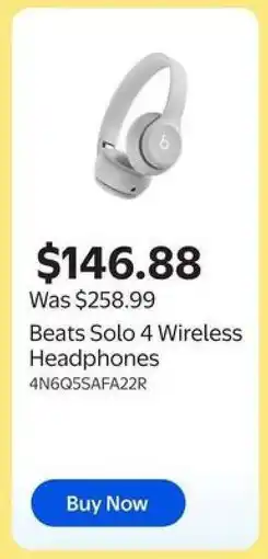 Walmart Beats Solo 4 Wireless Headphones offer