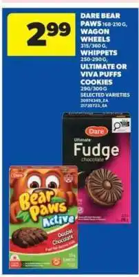 Real Canadian Superstore Dare Bear Paws, Wagon Wheels, Whippets, Ultimate or Viva Puffs Cookies offer