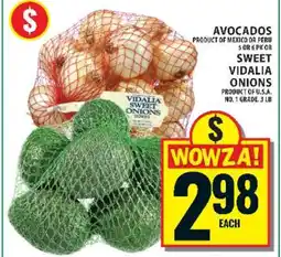 Food Basics Avocados or Sweet Vidalia Onions offer