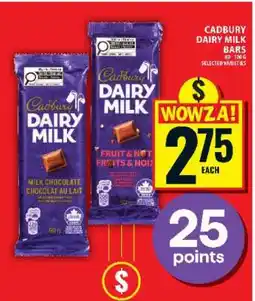 Food Basics CADBURY DAIRY MILK BARS offer
