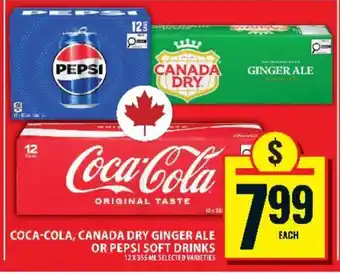 Food Basics Coca-Cola, Canada Dry Ginger Ale or Pepsi Soft Drinks offer