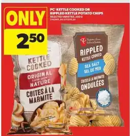 Real Canadian Superstore PC Kettle Cooked or Rippled Kettle Potato Chips offer