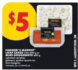 No Frills FARMER’S MARKET LOAF CAKES or MINI DOUGHNUTS offer
