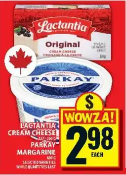 Food Basics Lactantia Cream Cheese & Parkay Margarine offer