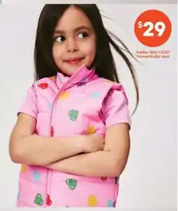 Real Canadian Superstore Toddler Girls' 'LEGO' Printed Puffer Vest offer