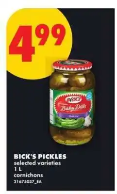 No Frills BICK’S PICKLES offer