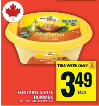 Food Basics Fontaine Santé Hummus offer