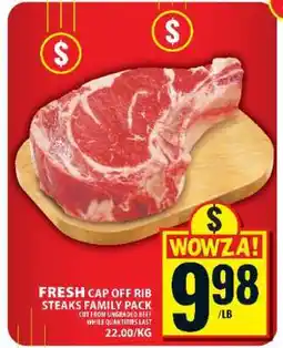 Food Basics Fresh Cap Off Rib Steaks Family Pack offer