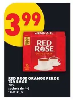 No Frills RED ROSE ORANGE PEKOE TEA BAGS offer
