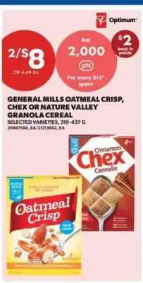 Real Canadian Superstore General Mills Oatmeal Crisp, Chex or Nature Valley Granola Cereal offer