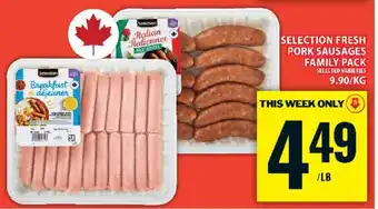 Food Basics SELECTION FRESH PORK SAUSAGES FAMILY PACK offer