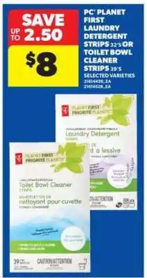 Real Canadian Superstore PC Planet First Laundry Detergent Strips or Toilet Bowl Cleaner Strips offer