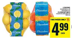 Food Basics LEMONS OR CLEMENTINES offer