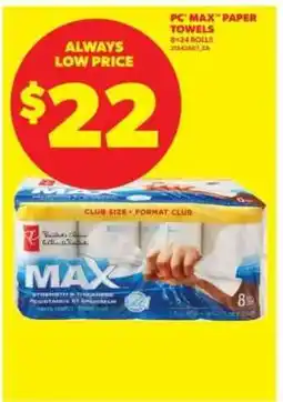 Real Canadian Superstore PC MAX PAPER TOWELS offer