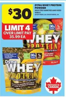 Real Canadian Superstore Dyna Whey Protein Powder offer