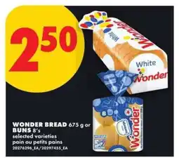 No Frills WONDER BREAD 675 g or BUNS 8's offer