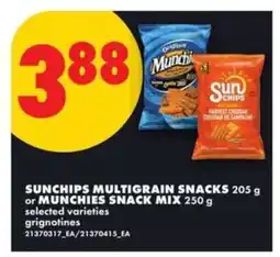 No Frills SUNCHIPS Multigrain Snacks or MUNCHIES Snack Mix offer