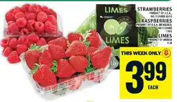 Food Basics Strawberries, Raspberries, Limes offer