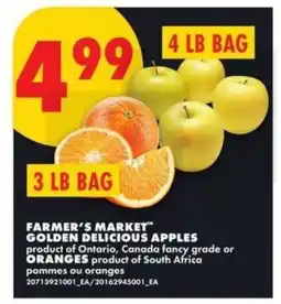 No Frills Farmer’s Market Golden Delicious Apples or Oranges offer