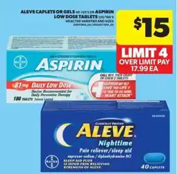 Real Canadian Superstore Aleve Caplets or Gels / Aspirin Low Dose Tablets offer