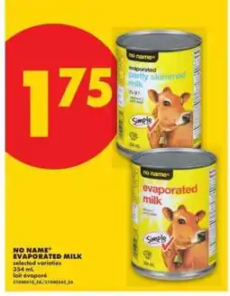 No Frills NO NAME EVAPORATED MILK offer